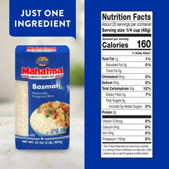 Mahatma Basmati White Rice, Fragrant Extra Long Grain, Gluten Free, 2 lb Bags - USA MEGA SHOP