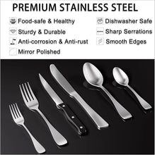 Mirror-polished stainless steel cutlery set with smooth edges