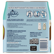 Glade value pack back panel with automatic spray refill details and ingredients