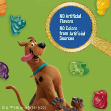 Scooby-Doo fruit snack value pack with badge: no artificial flavors or colors.