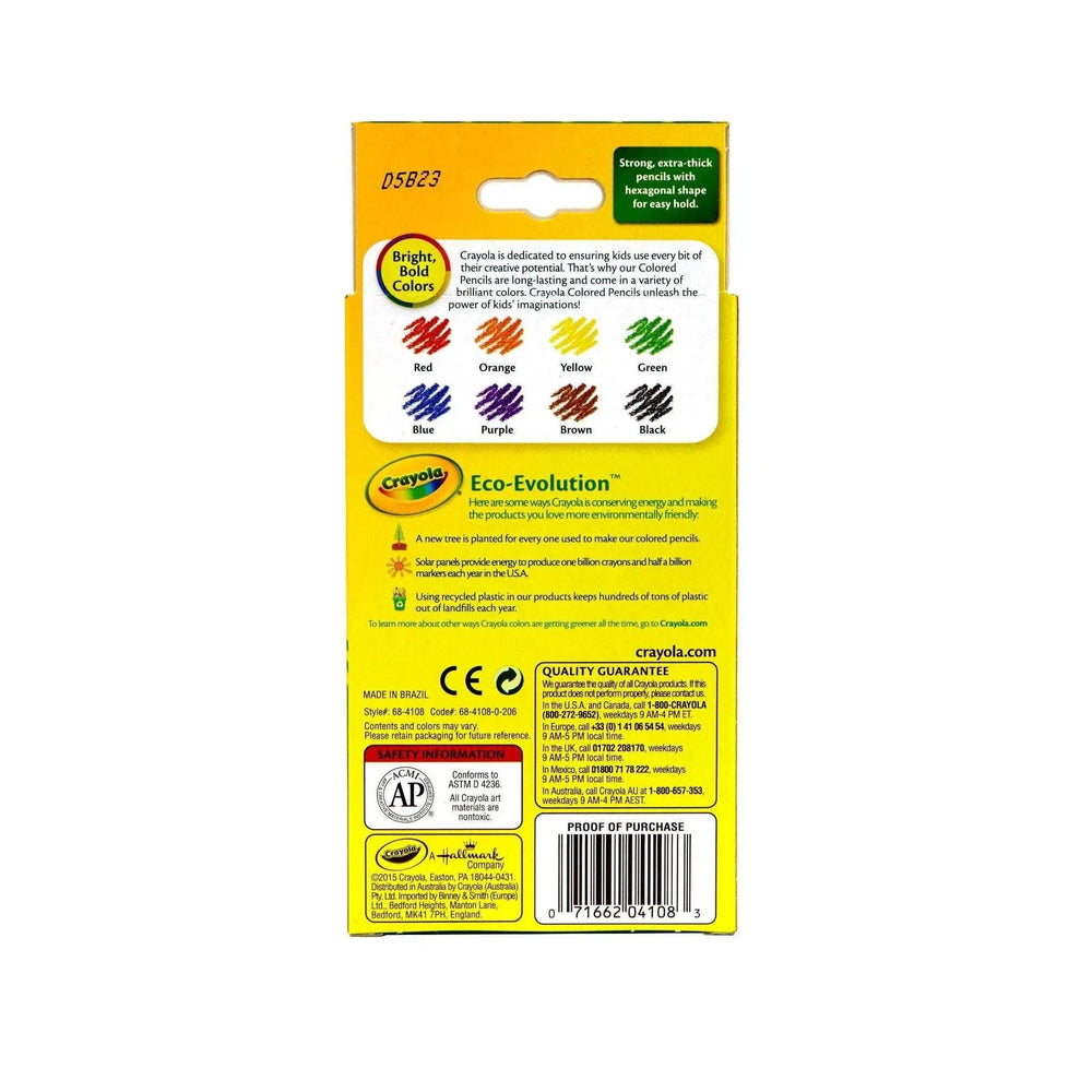 Crayola Write Start Extra Thick Colored Pencils, 8 Ct, Kindergarten School Supplies, Arts and Crafts for Kids, Gifts, Ages 3, 4, 5, 6 - USA MEGA SHOP