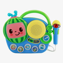 Children's boombox karaoke microphone with ladybug mic and yellow speaker panel