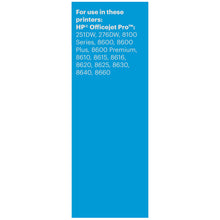 Ink cartridge compatibility information panel for HP OfficeJet Pro printers