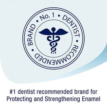 Toothpaste carton badge reading Brand No. 1 dentist recommended
