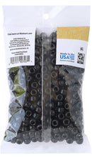 Plastic pony beads, black mix, 500-piece resealable bag