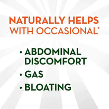 Digestive support claims listing abdominal discomfort, gas, and bloating