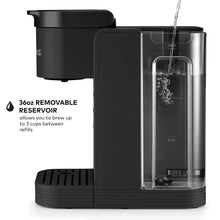 Single-serve coffee maker with clear removable water reservoir tank