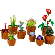 LEGO Tiny Plants model with six potted succulents and flowers on orange round bases