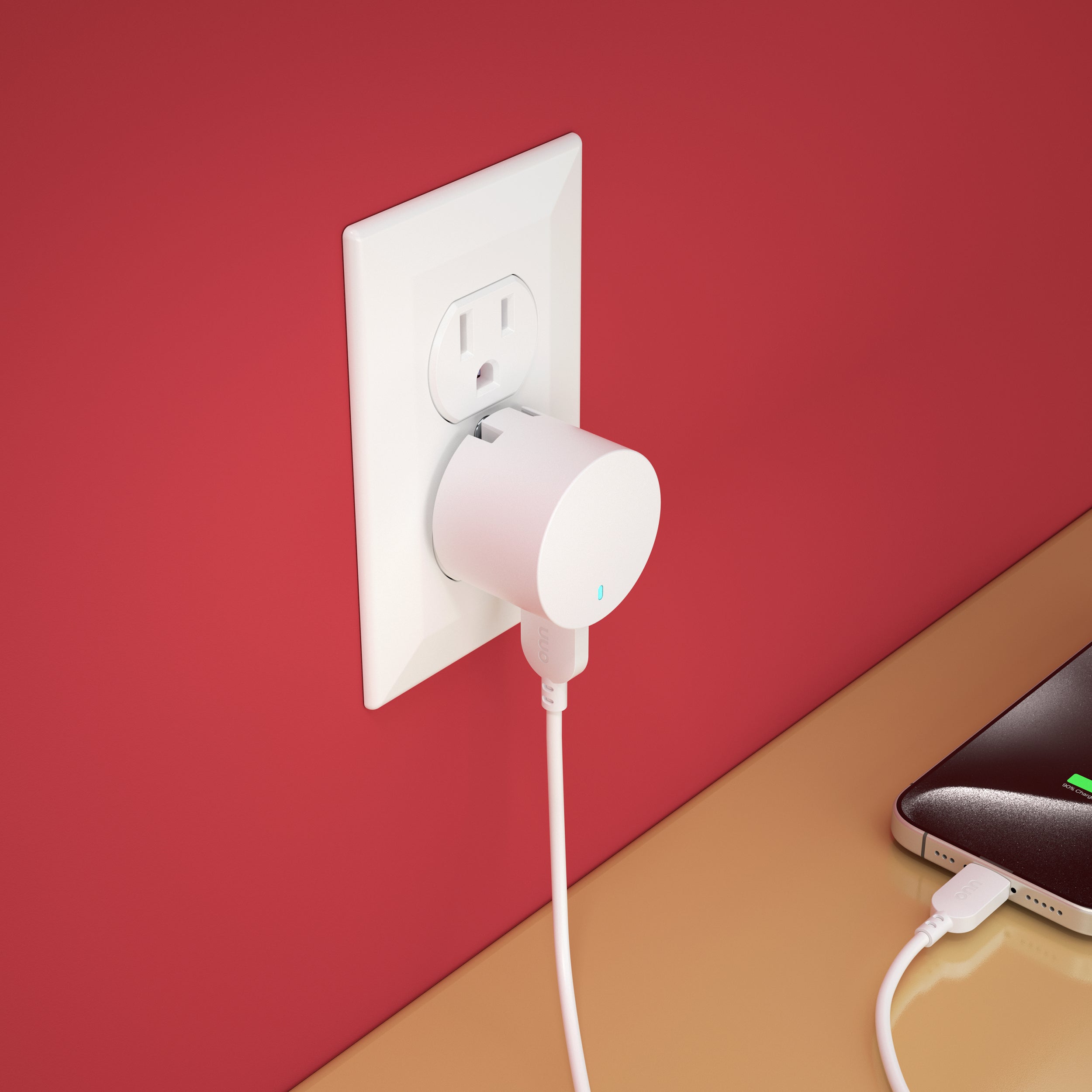 onn 12W Single USB-A Port Wall Charger with 3ft USB-C to USB Cable, Foldable Plug, White - Compatible with iPhone 17/16/15 Series, Samsung Galaxy, Google Pixel, and more