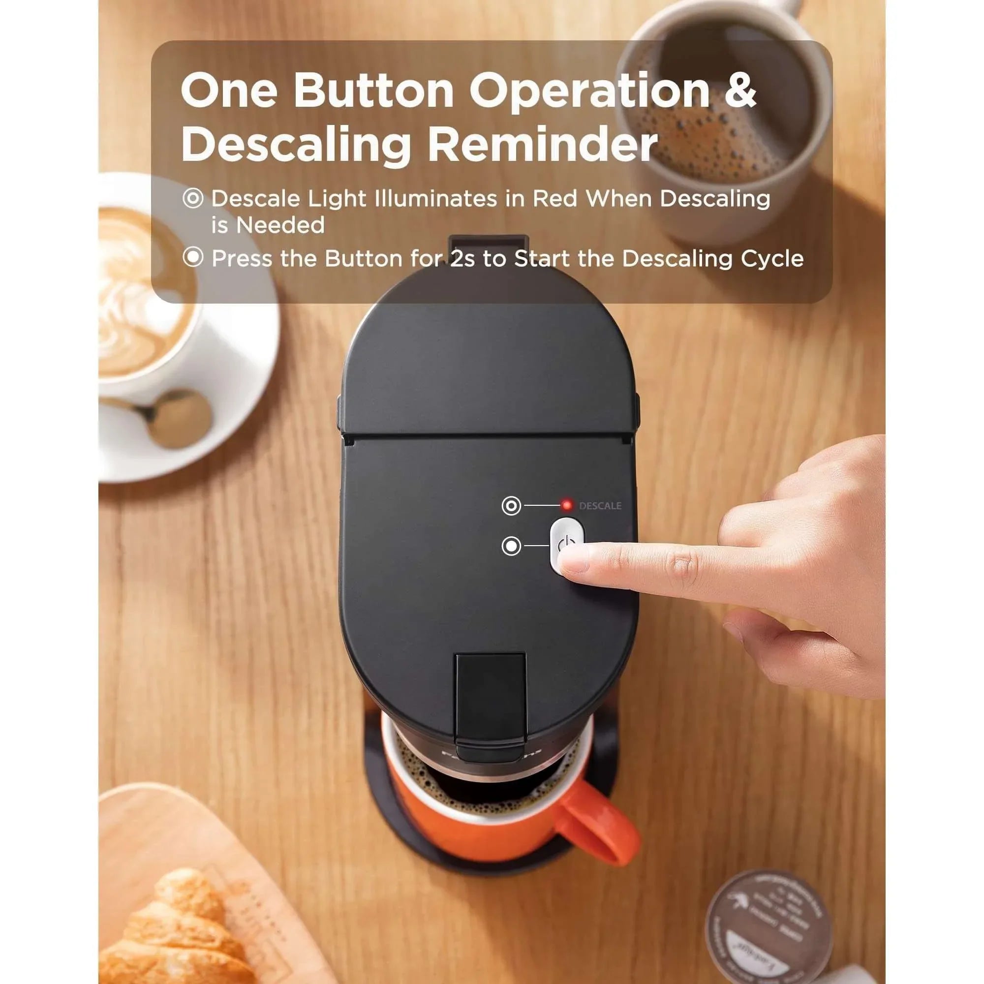 Sboly Mini Single Serve Coffee Maker, Instant Coffee Maker One Cup for K Cup & Ground Coffee, 6 to 12 oz Brew Sizes, Capsule Coffee Machine with Water Window and Descaling Reminder, Black - USA MEGA SHOP