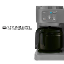 Moonlight grey Keurig coffee maker with carafe and front control display