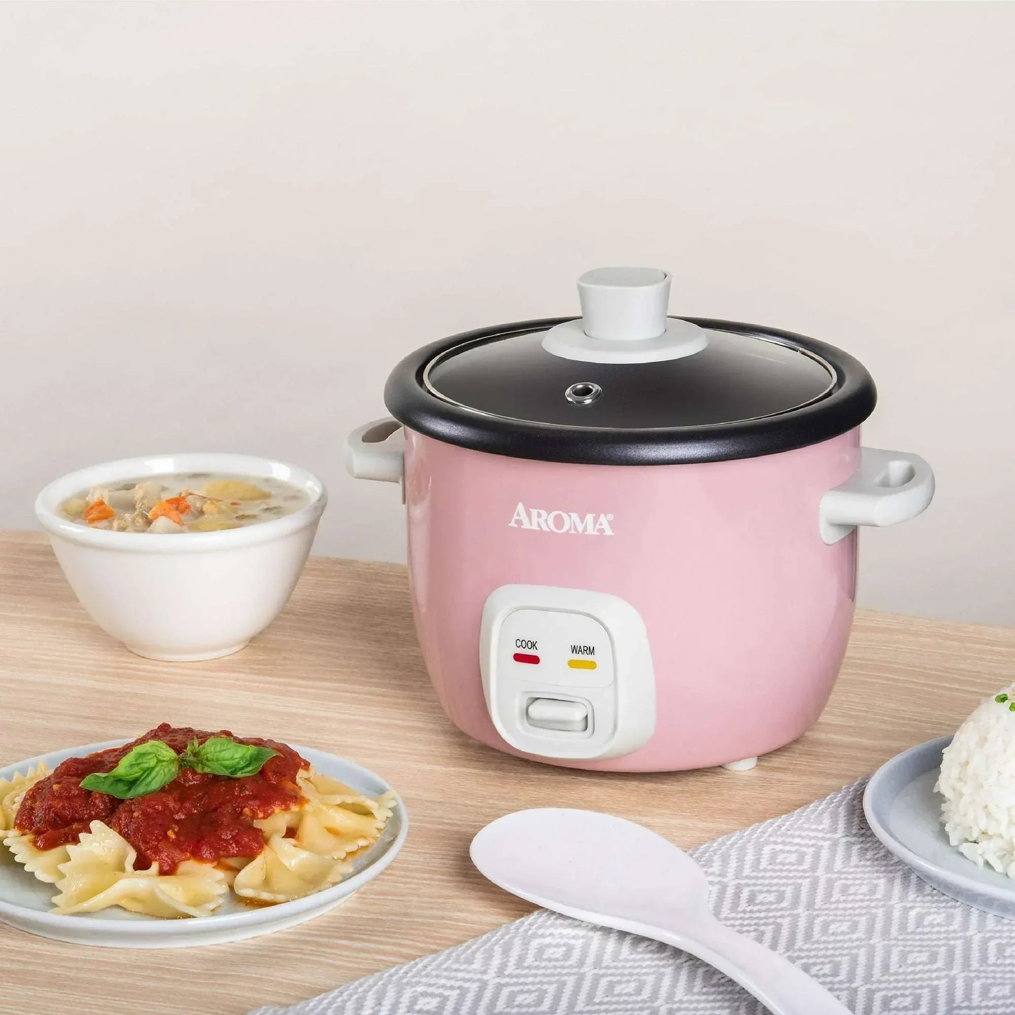 AROMA 4-Cup (Cooked) / 1 Qt. Rice & Grain Cooker, Pink
