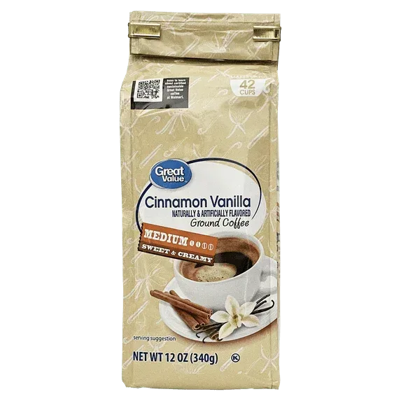 Great Value Cinnamon Vanilla Ground Coffee, 12 oz