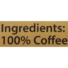 Ingredients panel reading 100% coffee