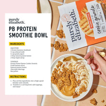 Peanut butter smoothie bowl with granola crumbles and peanut butter packet