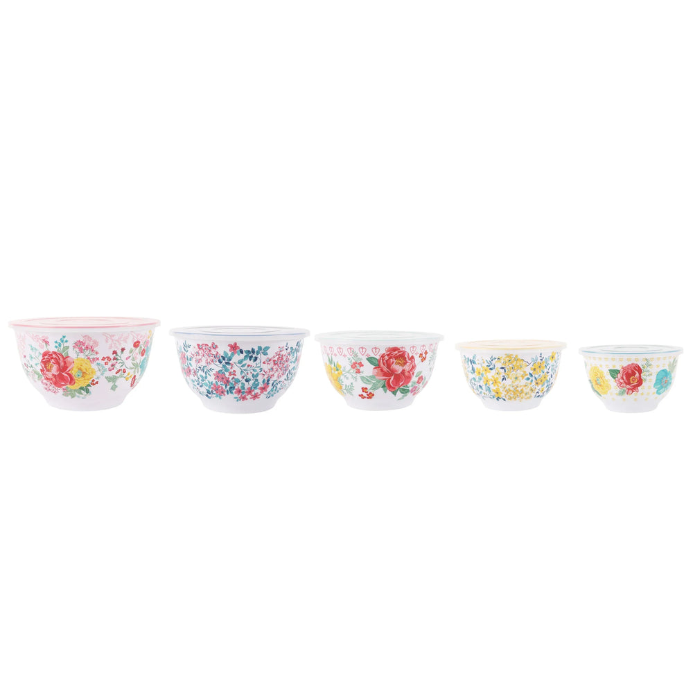 The Pioneer Woman 10-Piece Melamine Mixing Bowl Set, Fancy Flourish - USA MEGA SHOP