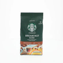 Front view of Starbucks Breakfast Blend ground coffee bag, 18 oz