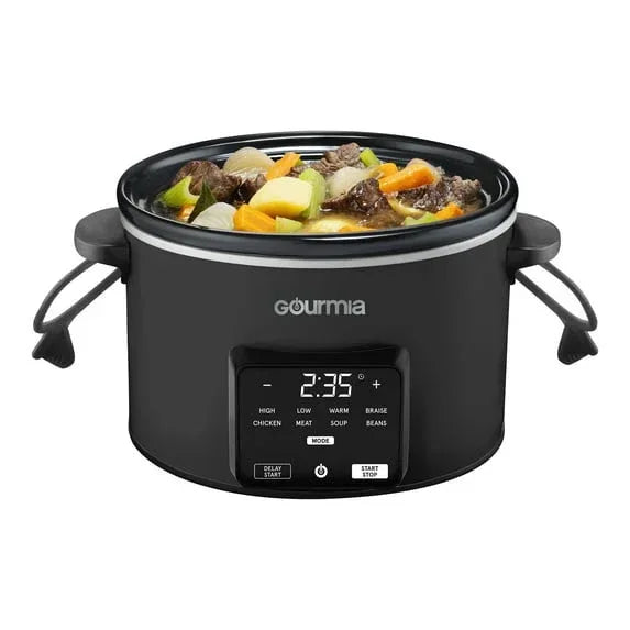 Gourmia Programmable Slow Cooker 4.5 Qt with Digital Controls and Auto Keep Warm, Black - USA MEGA SHOP