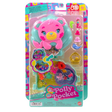 Blister-packaged pink and teal bear compact playset with glitter shaker accessories