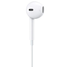 Wired white earbud with left-side mark and mesh speaker grille