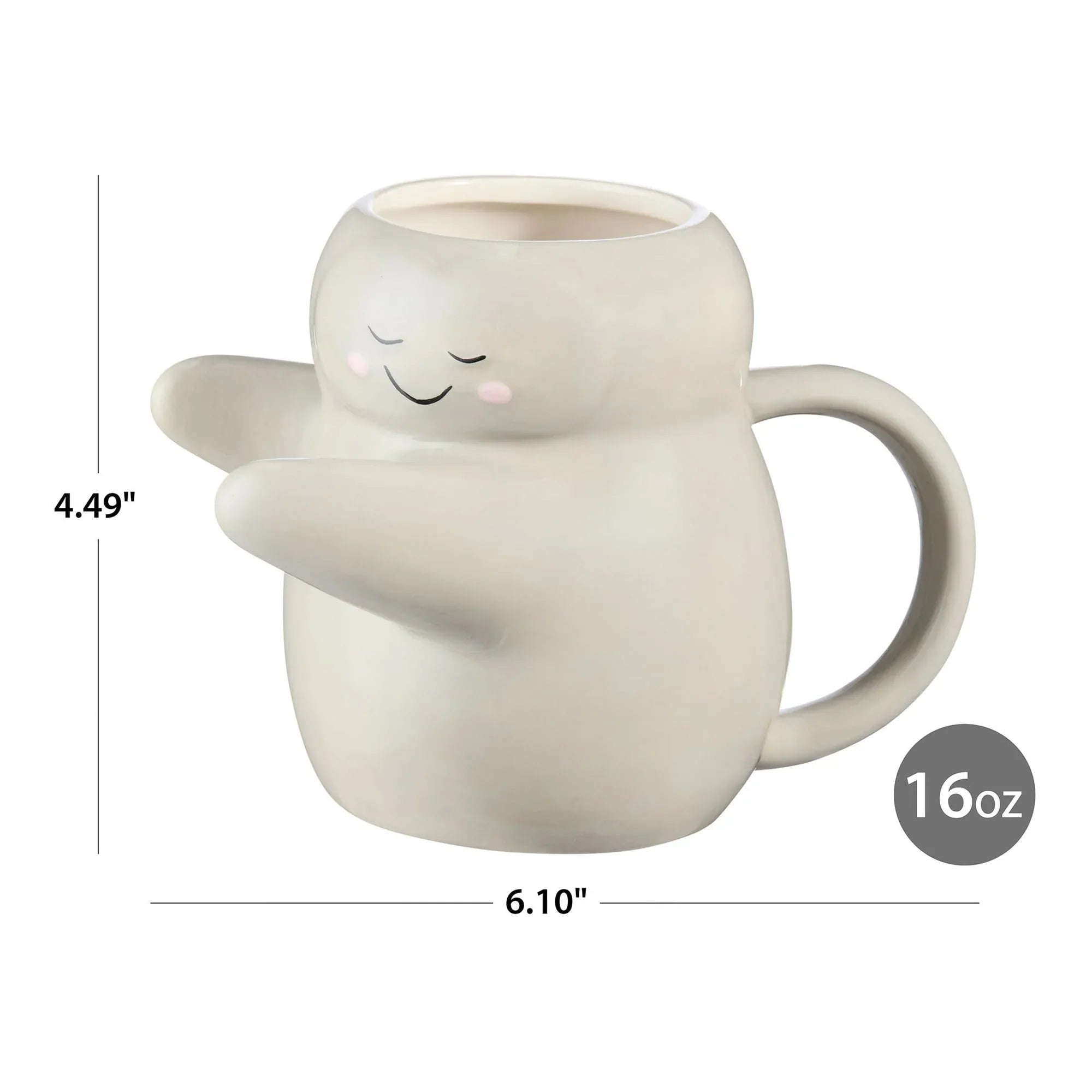 Mainstays 15.89 oz Gray Sculpted Hug Earthenware Mug
