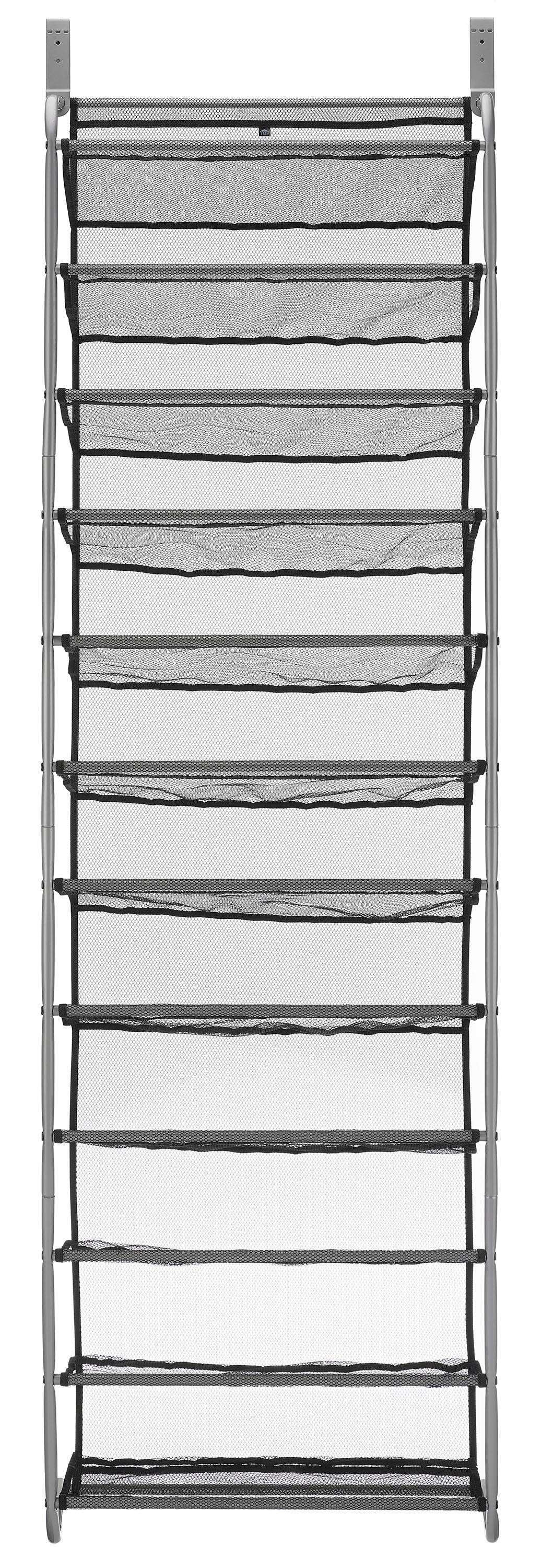 Mainstays Over-the-Door Hanging Shoe Rack, Fits up to 36 pairs, Space Saving, Mesh Lined Tear Resistant