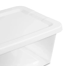 White snap-on storage lid for clear plastic bin, smooth rectangular cover