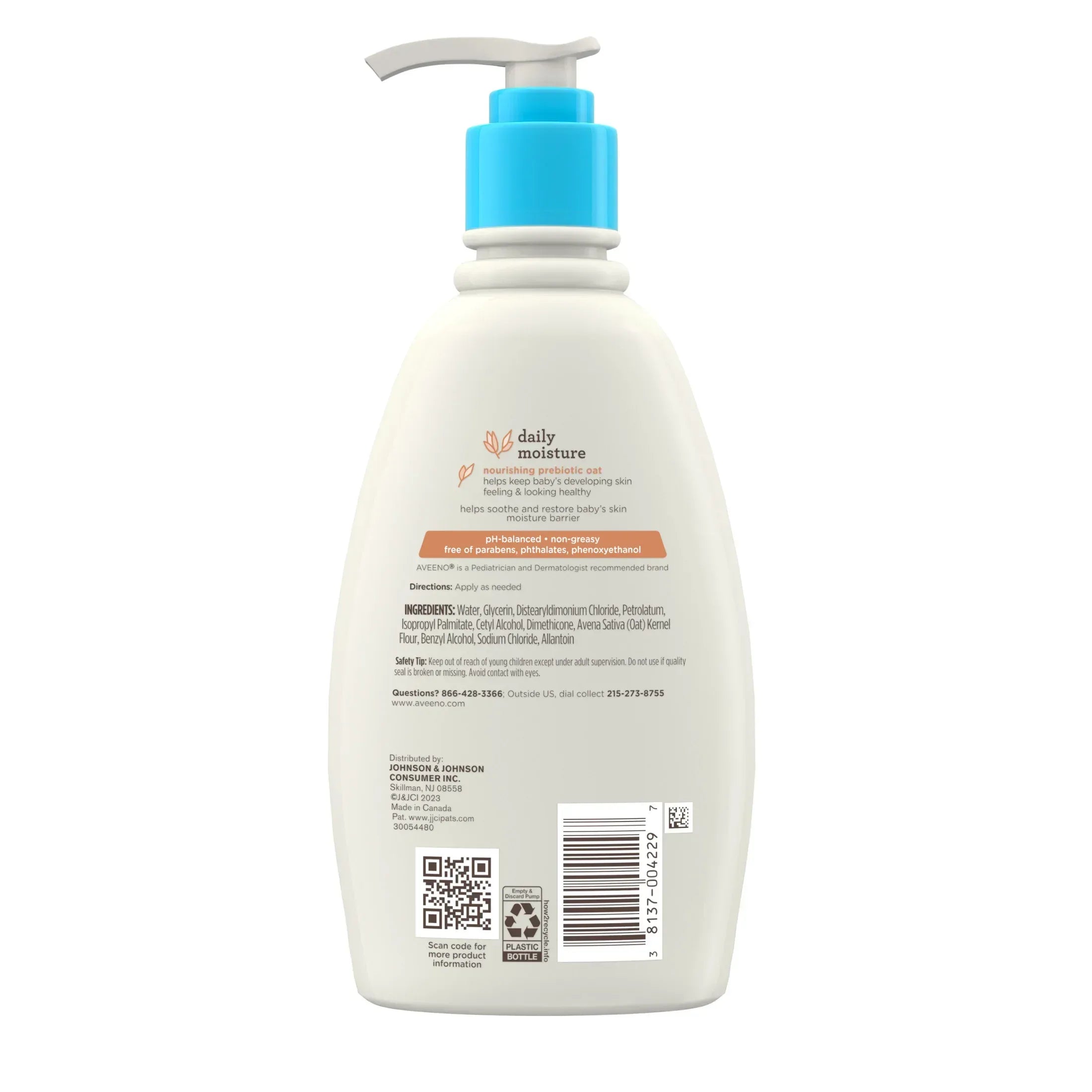 Aveeno Baby Daily Moisture Body Lotion for Baby and Toddler with Colloidal Oatmeal, 12 fl oz