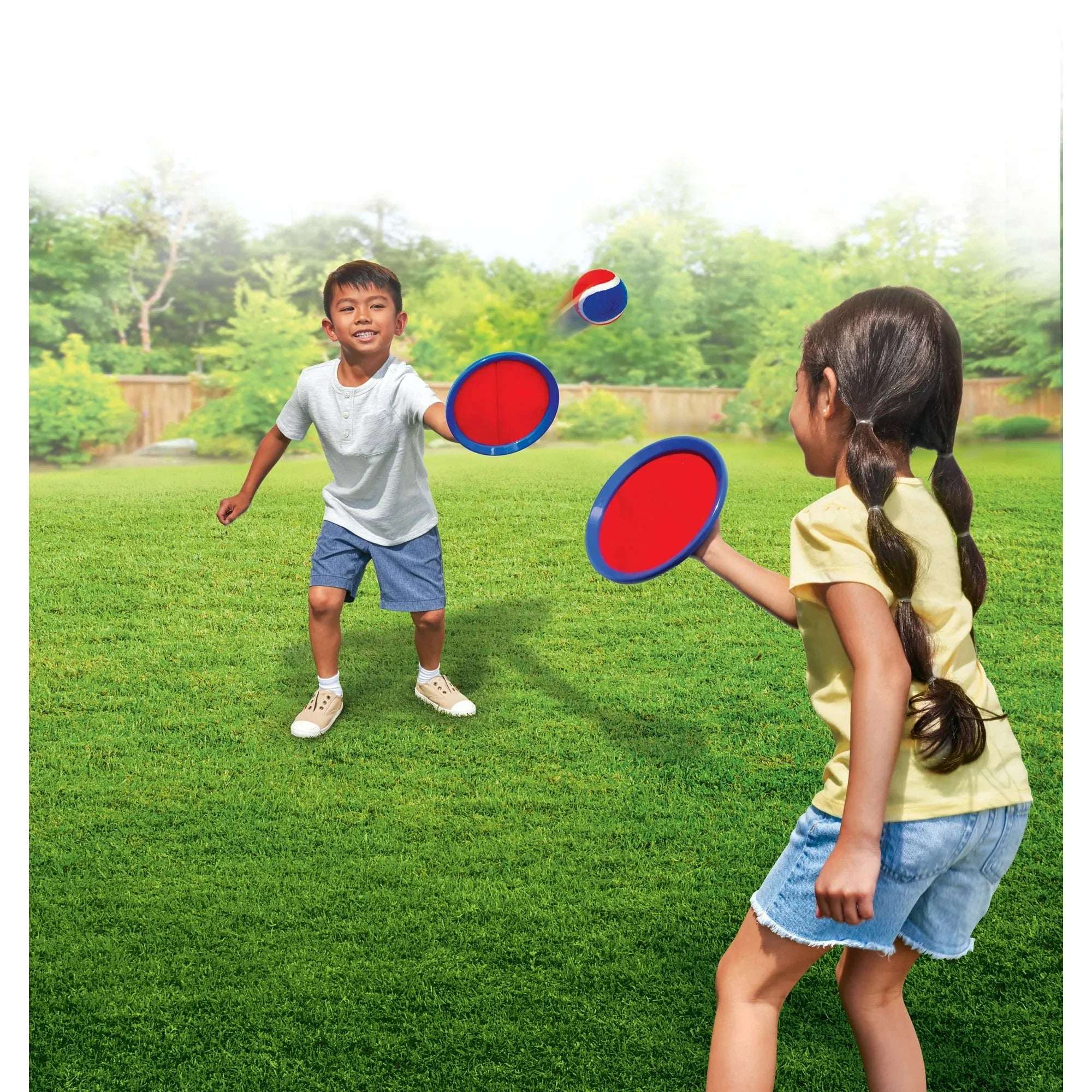 Play Day Toss & Catch Game, Red & Blue - 2 Discs & 1 Ball, Children Ages 3+