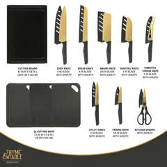 Thyme & Table 20-Piece Knife Set - Black - USA MEGA SHOP