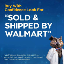Xyzal allergy relief liquid promotional card with doctor pet and shipping message