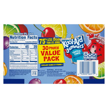 Kool-Aid Jammers Tropical Punch 30 pouch value pack back panel with facts table
