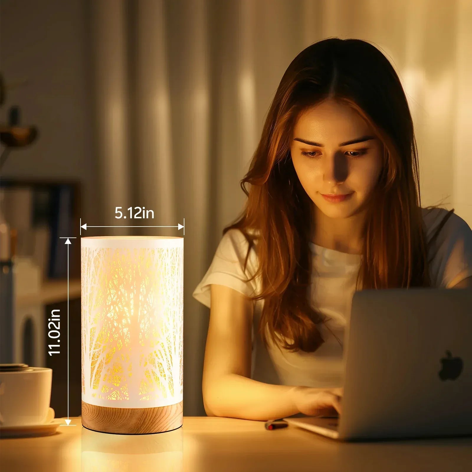 Table Lamps for Bedroom, 3-Way Dimmable Touch Control Bedside Lamp, Nightstand Lamp with Metal Branch Shade for Office, Living Room, Reading(E26 Light Bulb Included) - USA MEGA SHOP