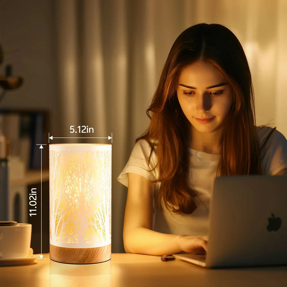 Table Lamps for Bedroom, 3-Way Dimmable Touch Control Bedside Lamp, Nightstand Lamp with Metal Branch Shade for Office, Living Room, Reading(E26 Light Bulb Included) - USA MEGA SHOP