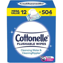 Cottonelle Flushable Wet Wipes, 12 Flip-Top Packs (42 Wipes/Pk., 12 Pk.)