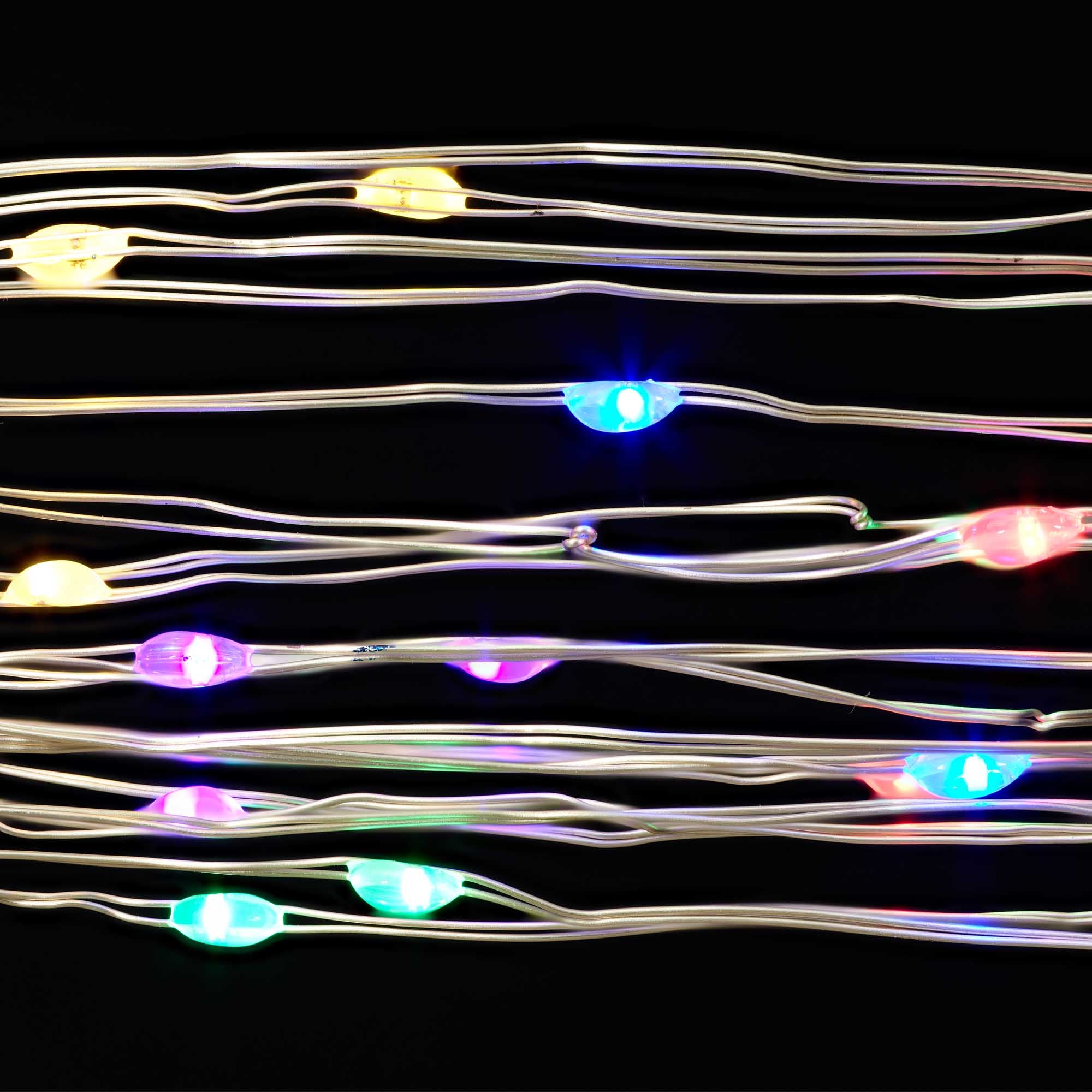 Mainstays Battery-Operated Indoor 50-Count LED Multi-Color Wire Lights, with 8 Lighting Modes