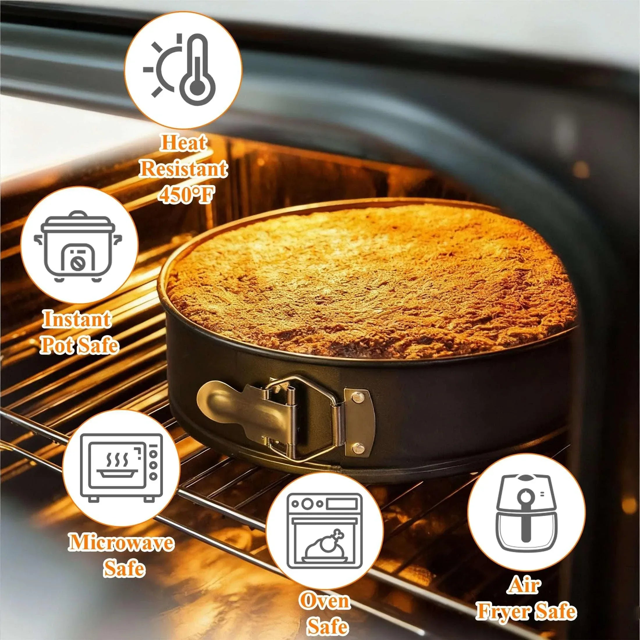Aovky Springform Cake Pans Set of 3, Nonstick Spring Form Pan with Removable Bottom, 4, 7, 9, Inch Round Leakproof Cheesecake Pans for Baking with 30 Pcs Parchment Paper Liners