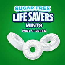 Sugar-free mint hard candy discs with green centers in Wint-O-Green flavor