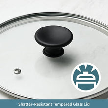Tempered glass lid with black knob for nonstick sauce pan, shatter-resistant