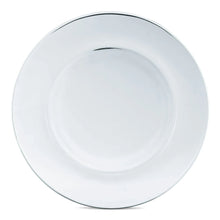 Round clear glass dinner plate, shallow design with smooth edge