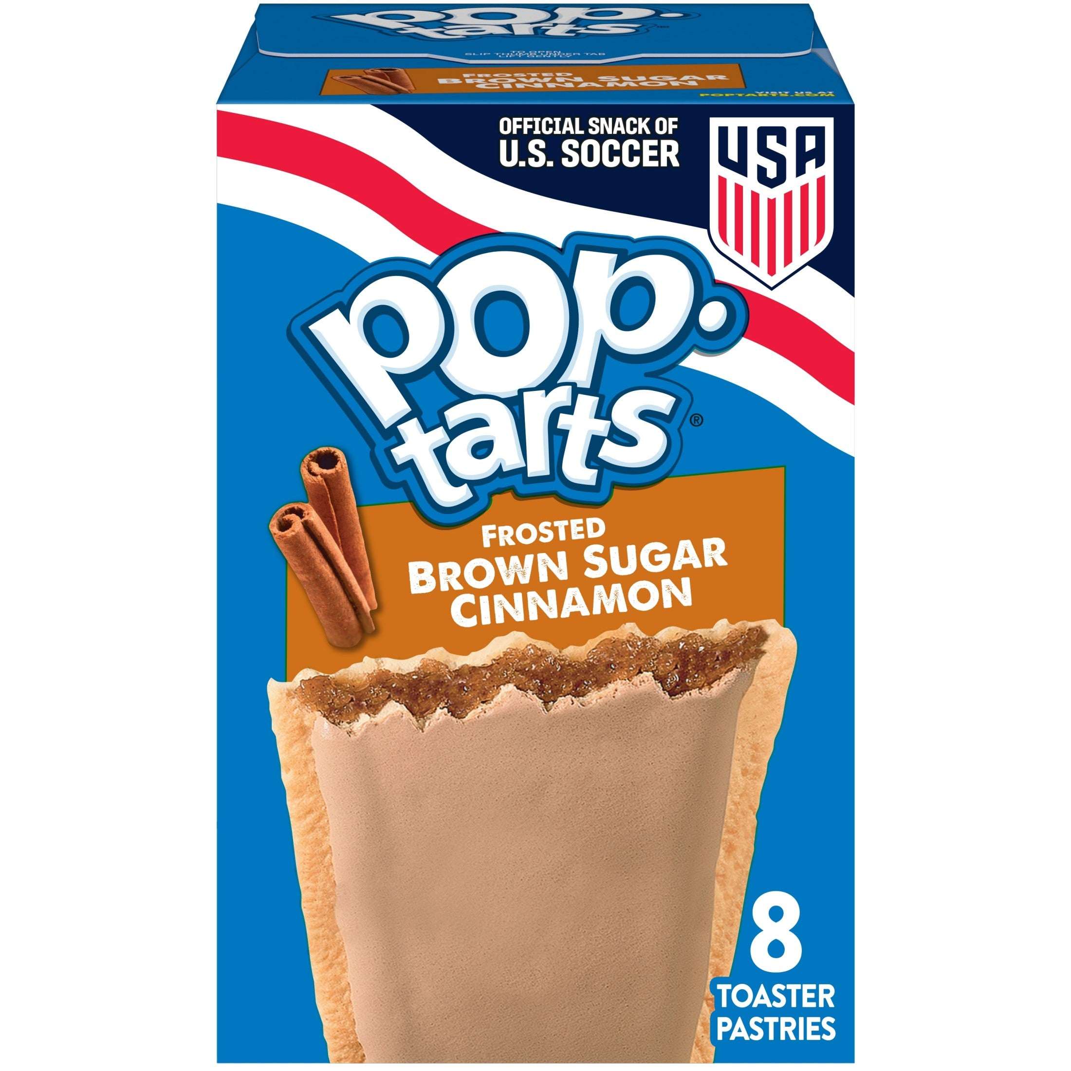 Pop-Tarts Frosted Brown Sugar Cinnamon Toaster Pastries, Breakfast Foods, Shelf-Stable, 13.5 oz (8 Count)