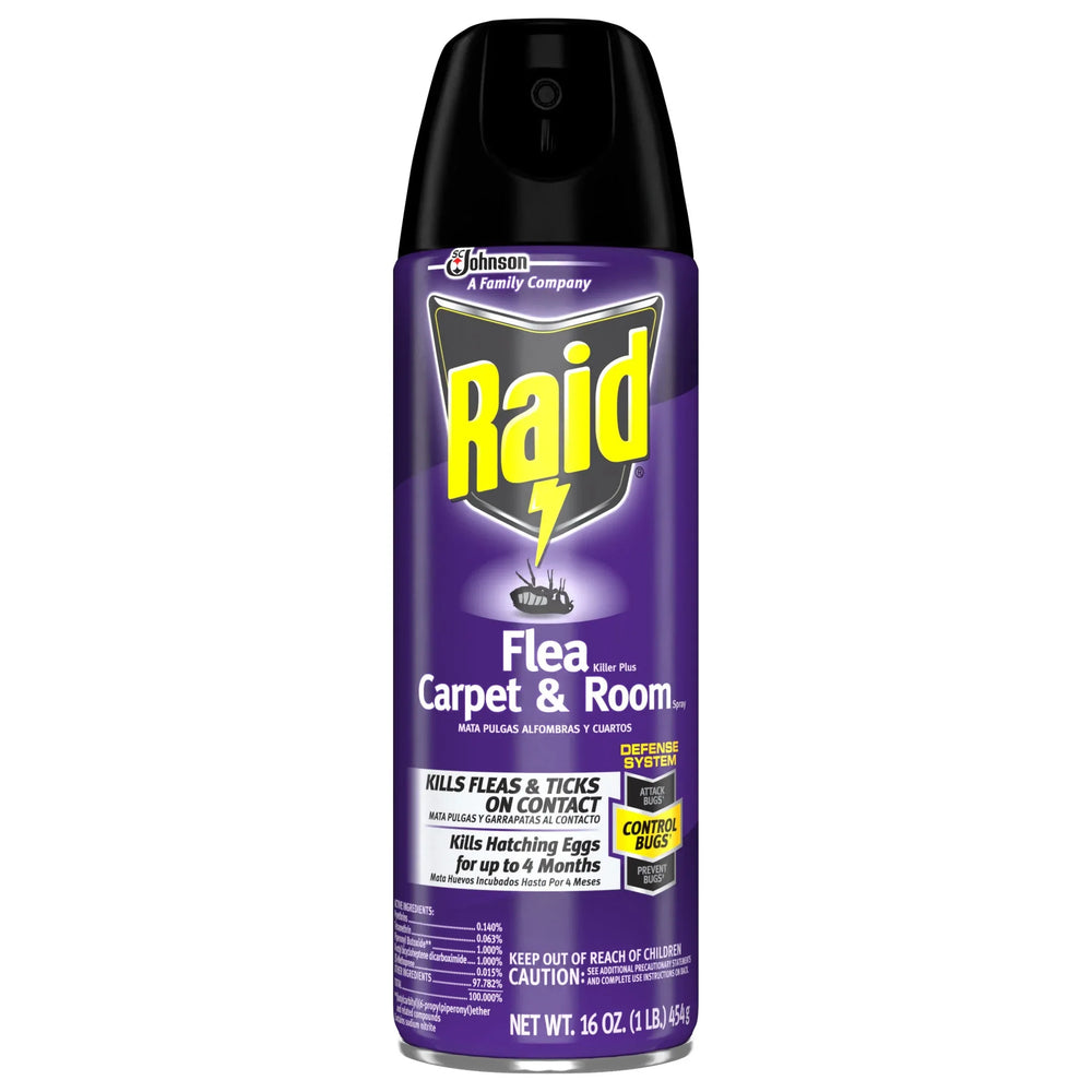 Raid Flea Killer Plus Carpet & Room Spray, Bug Spray Kills Fleas & Flea Eggs, 16 oz - USA MEGA SHOP