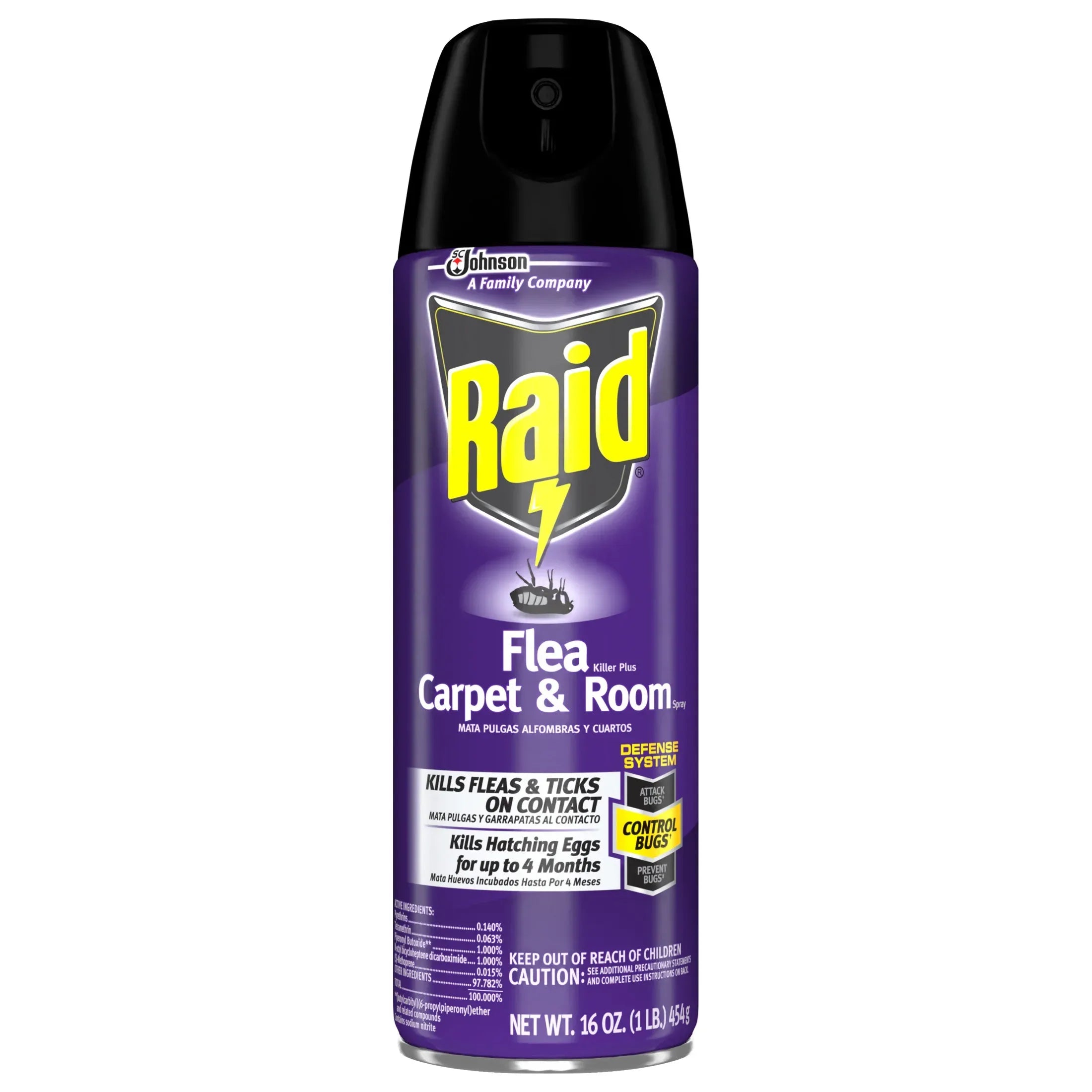Raid Flea Killer Plus Carpet & Room Spray, Bug Spray Kills Fleas & Flea Eggs, 16 oz
