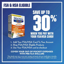 Children’s cough medicine box with FSA/HSA savings promotion