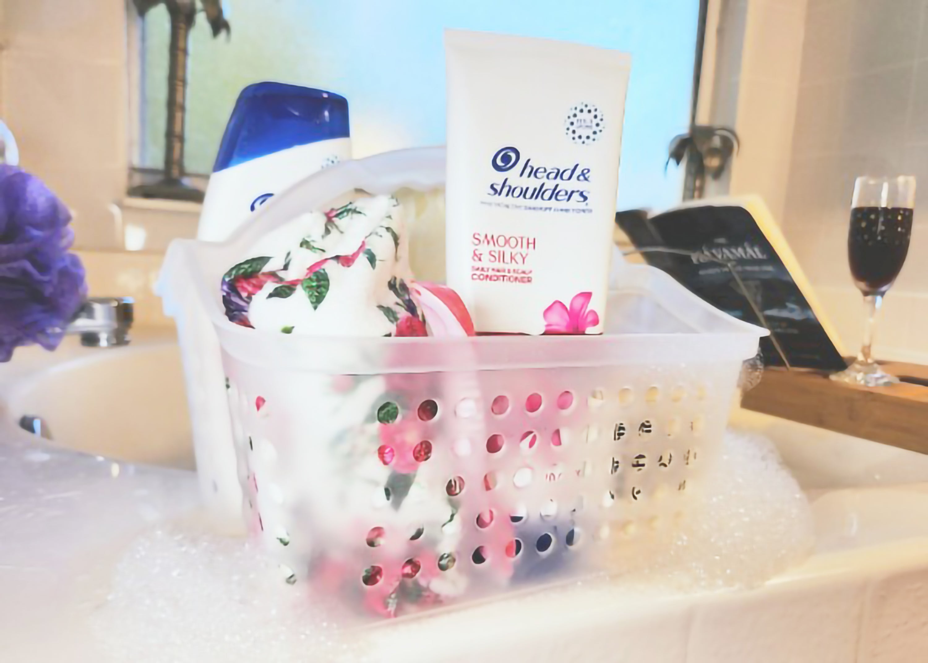 Mainstays Small Portable Shower Caddy Frost Plastic