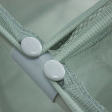 Cart corner join with two round caps along mesh bag seams