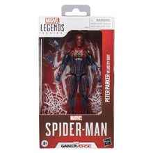 Marvel Legends Spider-Man Velocity Suit action figure in retail box, front view