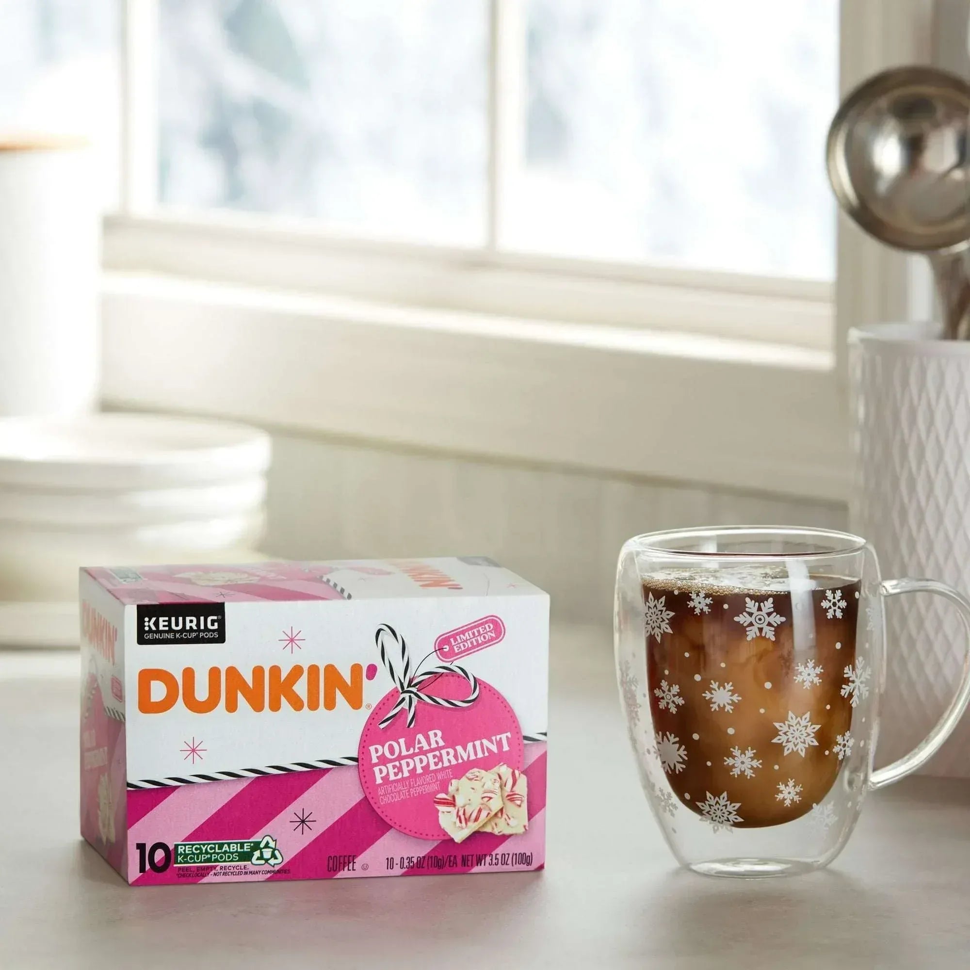 Dunkin’ Polar Peppermint Light Roast Coffee K-Cup Pods, 10 Count