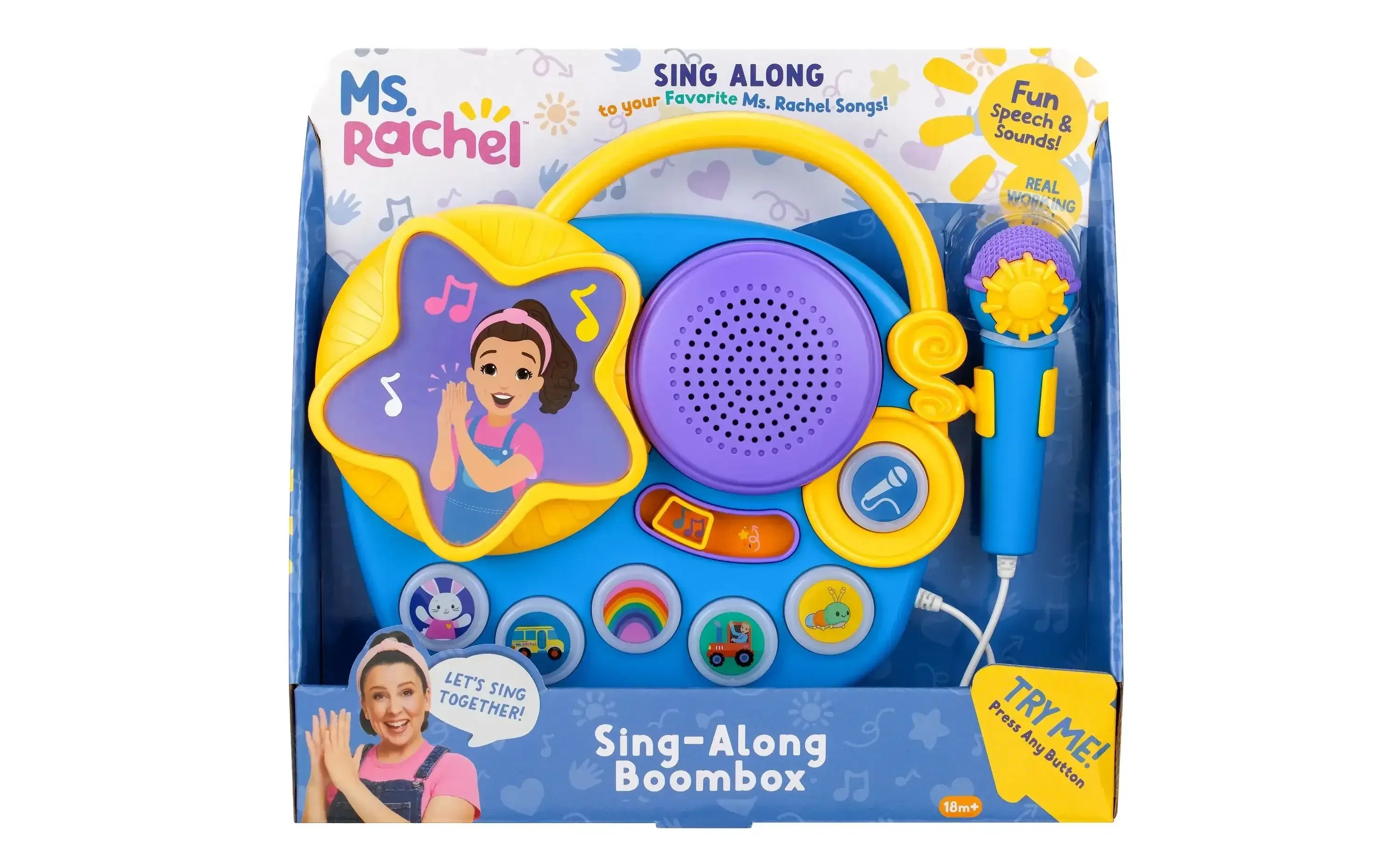 Ms. Rachel Karaoke Microphone Sing-Along Musical Boombox, Child Electronic Learning Systems for 18+ Months - USA MEGA SHOP