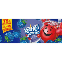 Kool-Aid Jammers Blue Raspberry drink pouch panel with mascot and fruit graphics